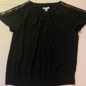 Black zipper blouse